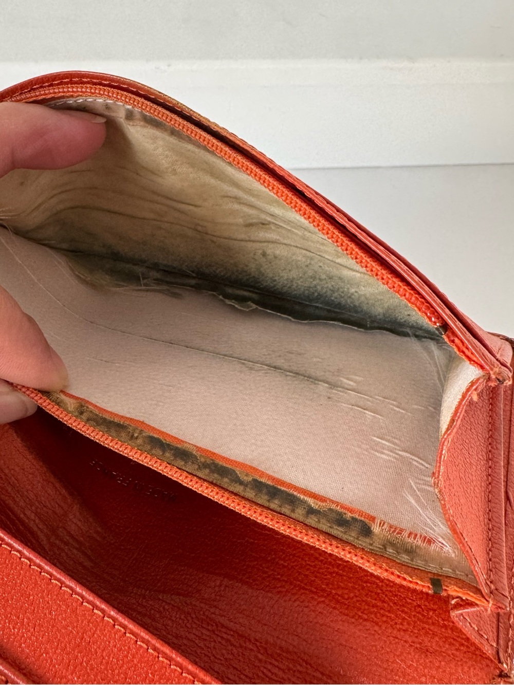 CHANEL Orange Leather Long Bifold CC Wallet with Gold Logo - Picture 10 of 14